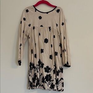 Zara Floral Beige and Black Kids Dress